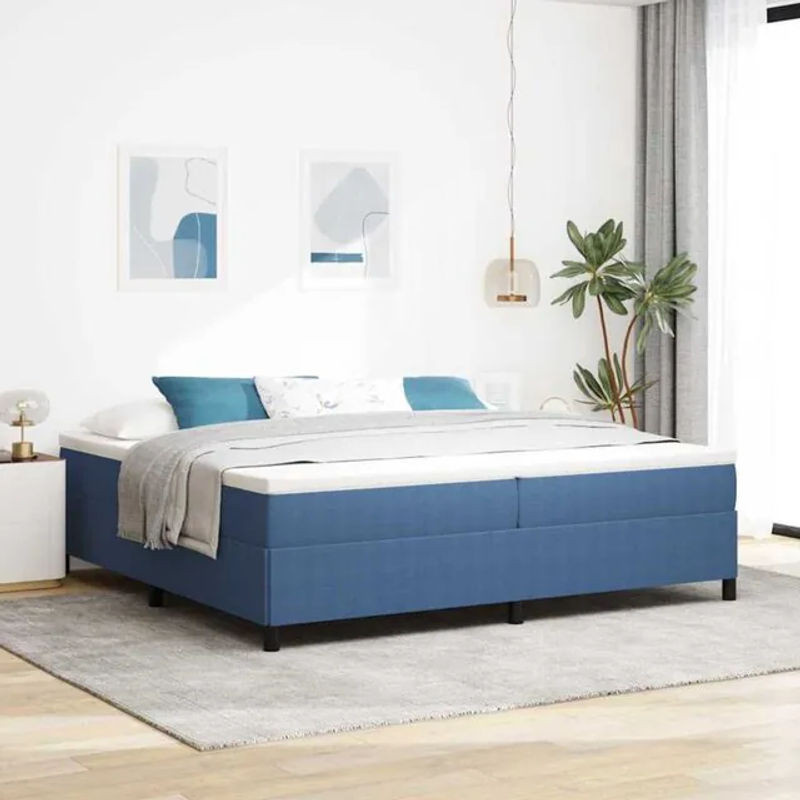 Polsterbett Vidaxl in Blau aus Cordstoff und Holzwerkstoff, Modern und Minimalistisch, B/T: 200 x 200 cm - Bild 1