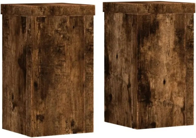 vidaXL Pflanzenständer aus Holzwerkstoff, 2 Stück, braun, B/T/H: 10 x 10 x 18 cm - Bild 1