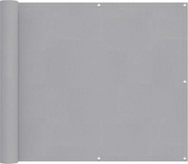 vidaXL Balkonsichtschutz aus PU-beschichtetem Oxford-Textil in Hellgrau mit Streifenmuster, B: 90 cm, H: 40 cm - Bild 1