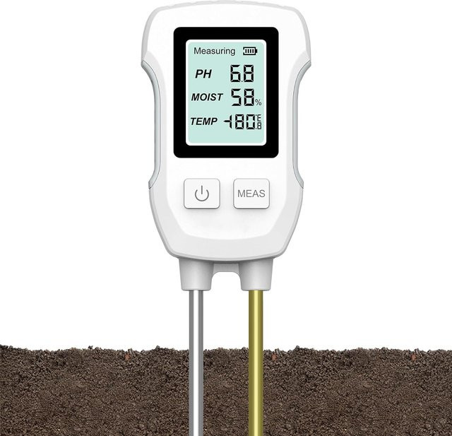 INSOMA 3 in 1 Digitaler Bodenmesser mit LCD-Anzeige für pH-Wert, Feuchtigkeit und Temperatur inklusive Hintergrundbeleuchtung für Zimmerpflanzen, Garten, Rasen und Farm - Bild 1