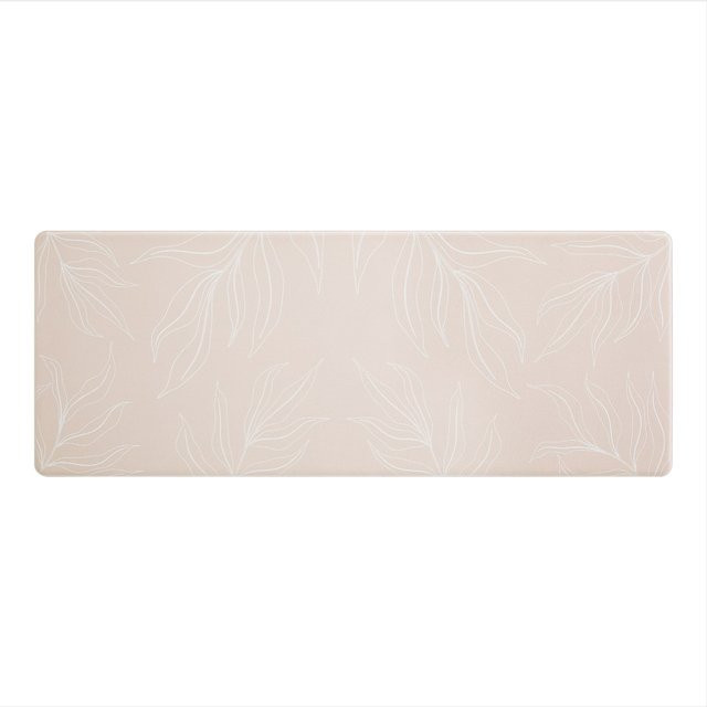 Küchenmatte Culina in Beige mit Blätter-Design, rutschfest und mit Memory-Foam, Breite: 45 cm, Länge: 120 cm - Bild 1