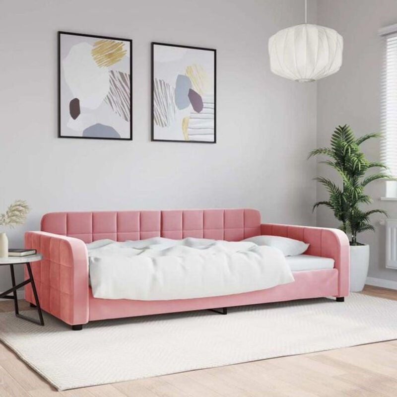 Tagesbett aus Samt in Rosa von Vidaxl B/T/H: 100 x 200 cm - Bild 1