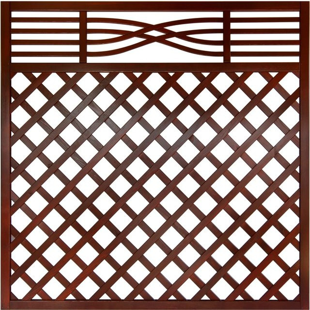 Zaunelement Malaga mit geflochtenem Geflecht aus Nadelholz von Andrewex in Braun, Höhe: 180 cm, Breite: 180 cm - Bild 1