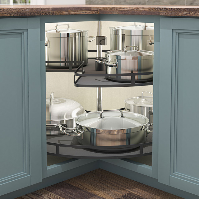 Fissler Lazy Susan Drehteller mit 270-Grad-Drehung und ausziehbarem Design für die Schrankorganisation in Grau - Bild 1