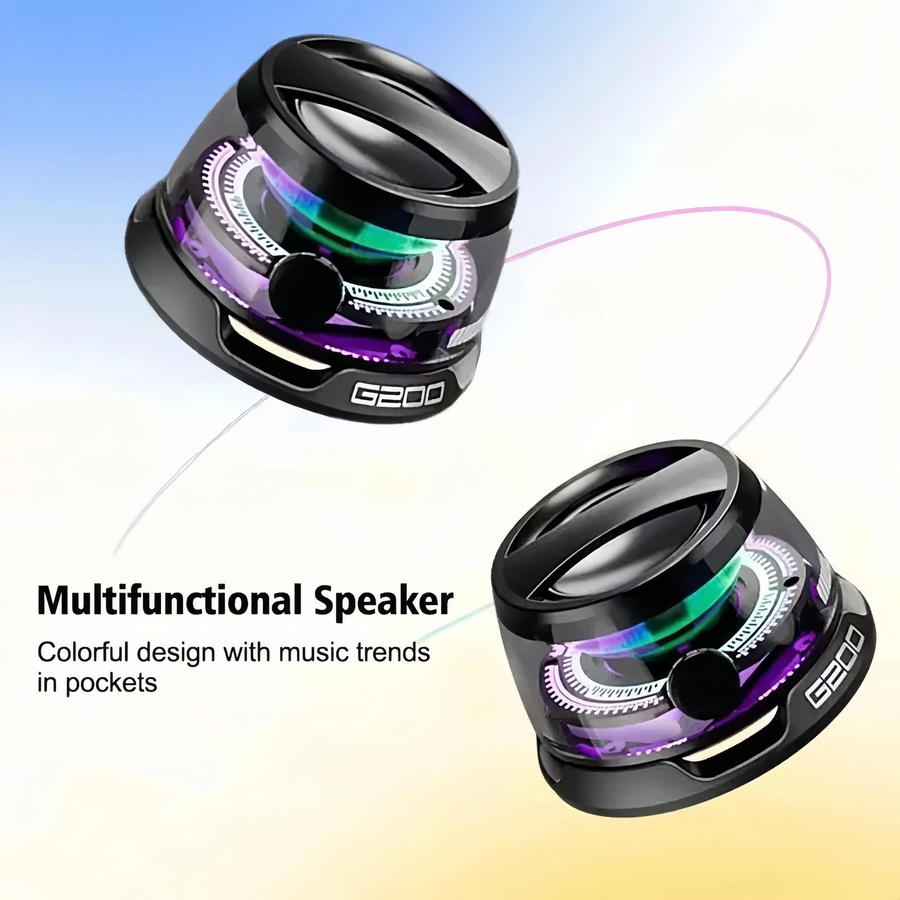 G200 Bluetooth 5.3 Mini-Lautsprecher mit RGB-Beleuchtung und Magnetfunktion, Tragbarer Multifunktions-Lautsprecher, Weiß - Bild 7