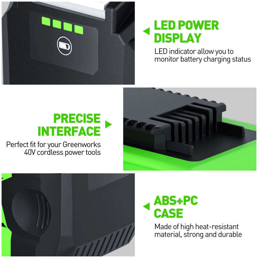 GreenWorks Ersatz-Akku 40V für Rasenmäher und Elektrowerkzeuge, kompatibel mit 29462, 29472 und 29282 - Bild 3