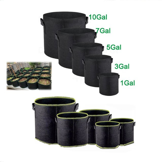 Schwarze Grow Bags Pflanzbeutel für den Gemüsegarten in verschiedenen Größen von 1 bis 10 Gallonen - Bild 1