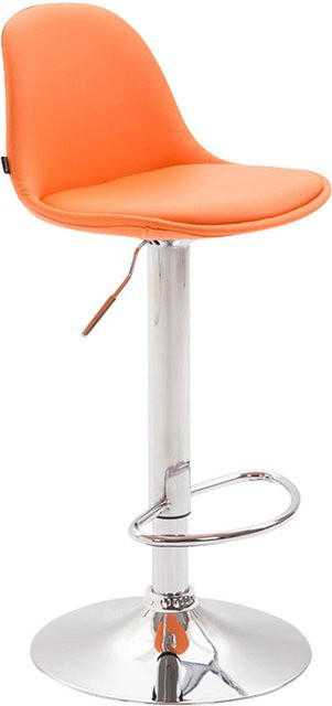 TPFLiving Barhocker Kilian in Orange mit Kunstleder und Metallgestell in Chromoptik, B/T/H: 39 x 43 x 120 cm - Bild 1