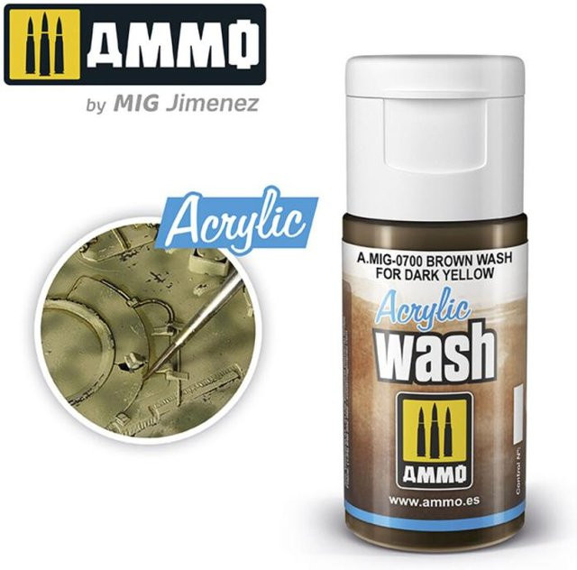 AMMO by MIG Jimenez Acrylic Wash Brown Wash for Dark Yellow, Braun - Bild 1