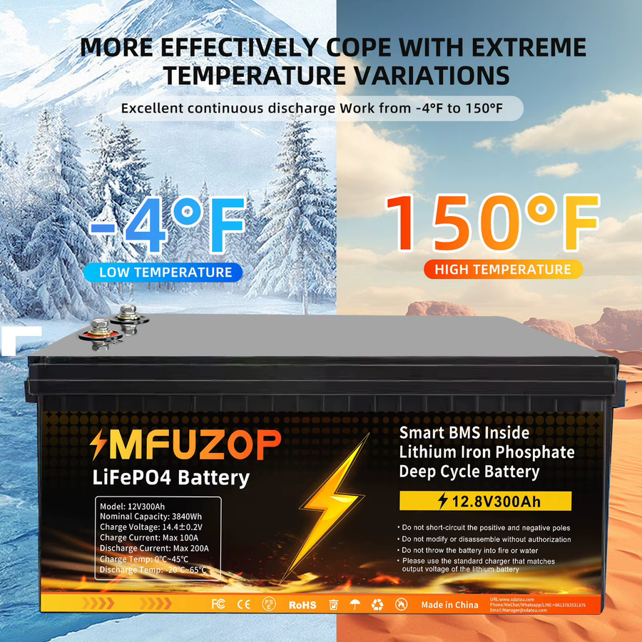 MFUZOP LiFePO4 Batterie mit intelligentem BMS-System für Solarspeichersysteme Deep Cycle - Bild 4
