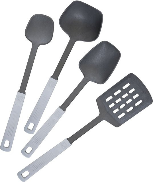 Fackelmann Küchenhelfer-Set Köln, 4-teilig, Silikon, Grau, hitzebeständig und spülmaschinenfest - Bild 1