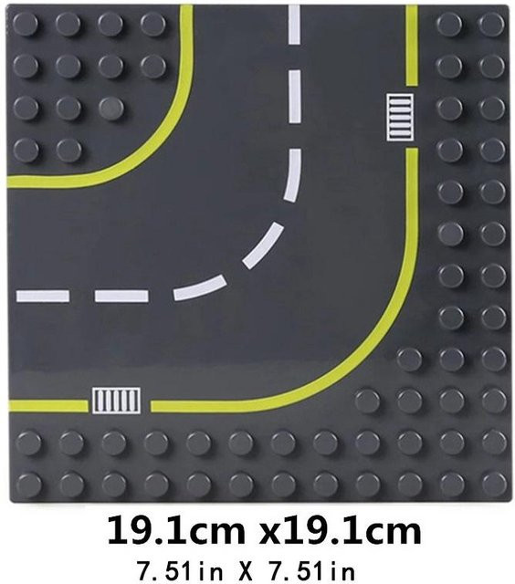 Yiran toy Stadtstraße Straßen Grundplatte, Bausteine Ziegel, Schwarz, ab 6 Jahren - Bild 1