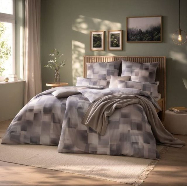 Estella Bettwäsche Mathilda Mako-Satin Floral Grau - Bild 1