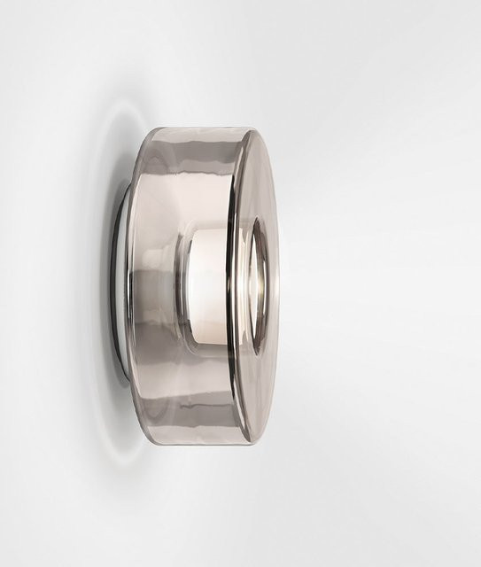 Serien Lighting Curling Wall L LED-Wandleuchte mit Glasschirm in Neusilber und warmweißem Licht (3000K) - Bild 1