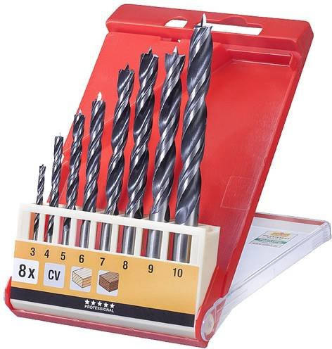 Kwb Holz-Spiralbohrer-Set 8-teilig in Schwarz und Silber, Durchmesser: 3 mm, 4 mm, 5 mm, 6 mm, 7 mm, 8 mm, 9 mm, 10 mm - Bild 1