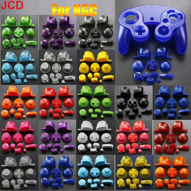 Jcd Kompletter Satz Tastenkappen mit 3D Thumbs Ticks für GameCube Controller inklusive D-Pad und Power-Taste - Bild 1