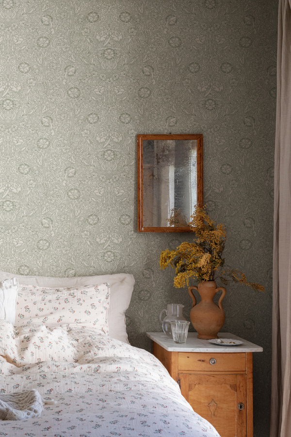 Sandberg Wallpaper Caroline Botanisches Floral Design in Moss-Green Non-Woven - Bild 1