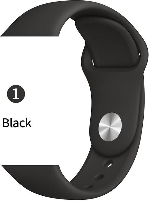 Uhrenarmband Silikon, Schwarz, Unisex - Bild 1