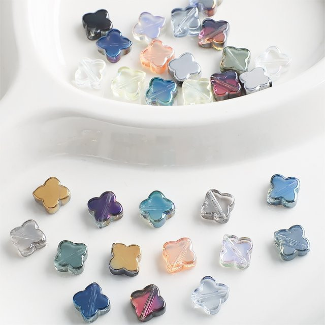 YUANZHIRUN Kleeblatt-Anhänger, Kristallglas, Bunt, Unisex, 10 mm - Bild 1