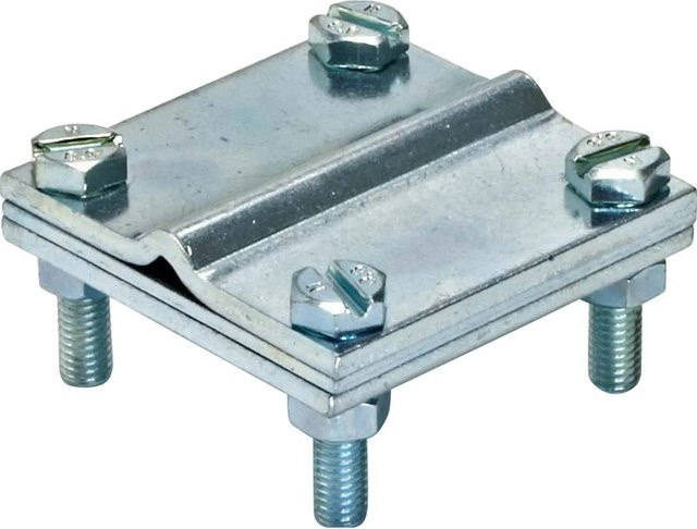 Pollmann Kreuzverbinder mit Zwischenplatte aus verzinktem Stahl für Bänder bis 30 mm in Silber - Bild 1