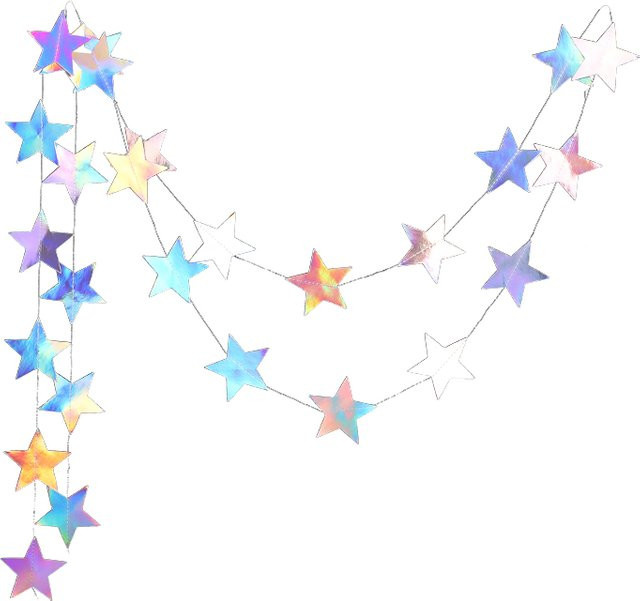 ZQNYCY Stern Girlande aus Papier in Silber mit Farbverlauf als Wandbehang für Kindergeburtstage, Hochzeiten und Weihnachten - Bild 1