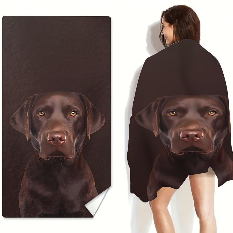Strandtuch mit Labrador-Hundemuster von Creative Man, Breite: 40 cm, Höhe: 60 cm - Bild 3