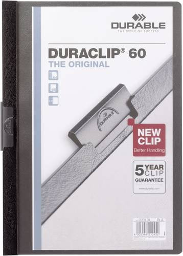 Durable Klemmmappe DURACLIP 60 DIN A4 Schwarz mit Spezialstahl-Clip und Folie - Bild 1