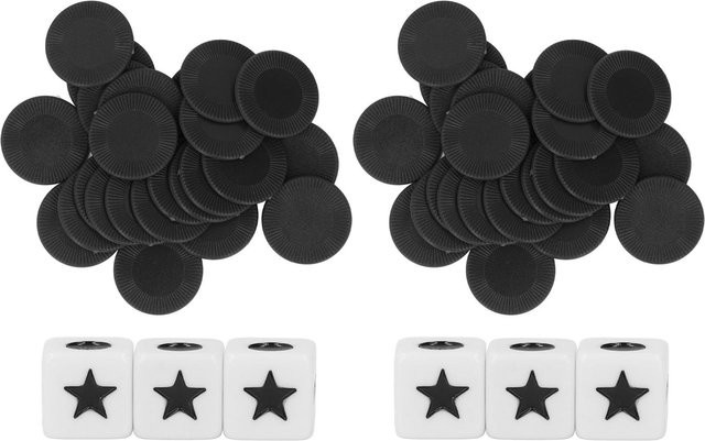 Fishine Würfel Chip Spielset, Schwarz, Partyspiel, Familienspiel - Bild 1