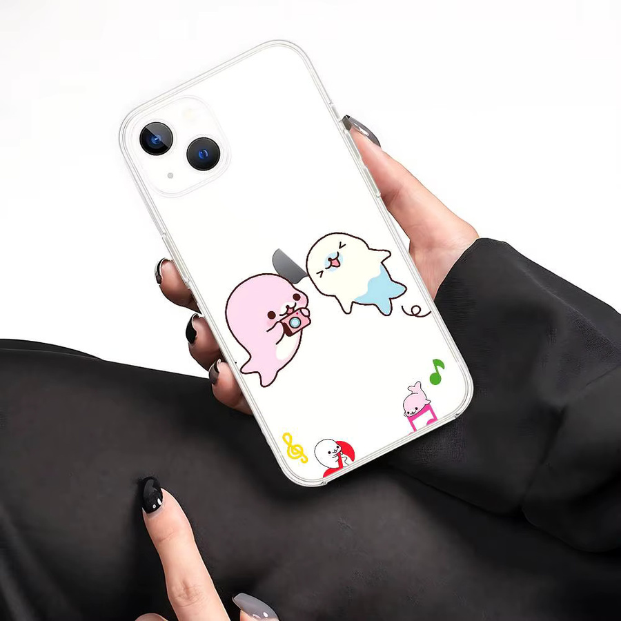 Mesuca M-Mamegoma Kawaii Handyhülle transparent für iPhone 17 16 15 14 13 12 11 Pro Max Mini Plus stoßfest - Bild 3