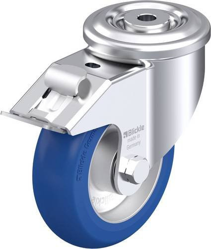 Blickle LKR-ALBS 125K-FI-CO Stahlblech-Lenkrolle in Silber, Rad-Durchmesser: 125 mm, Tragfähigkeit: 350 kg - Bild 1
