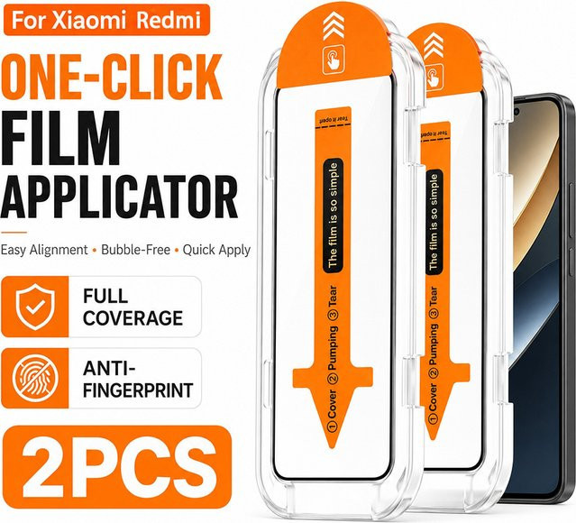 Staubfreie Schutzglasfolie für Xiaomi Redmi Note Serie in Transparent - Bild 1