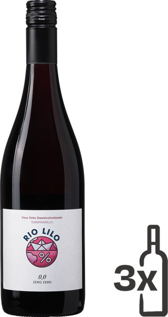 Rio Lilo Tempranillo Rotwein, Spanien, 0,0%, 3 x 0,75 l - Bild 1