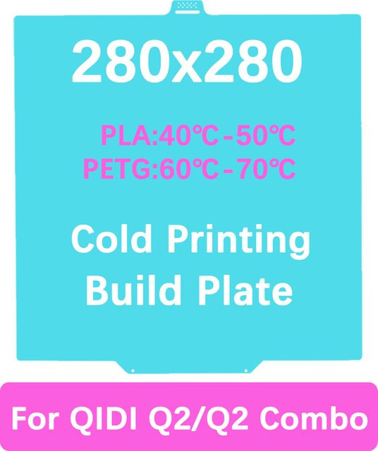 QIDI Glacier Cold Printing Plate für Q2 Combo Hotbed, zweiseitige hochviskose Druckplatte für 3D-Drucker, B/T: 28,0 x 28,0 cm - Bild 1