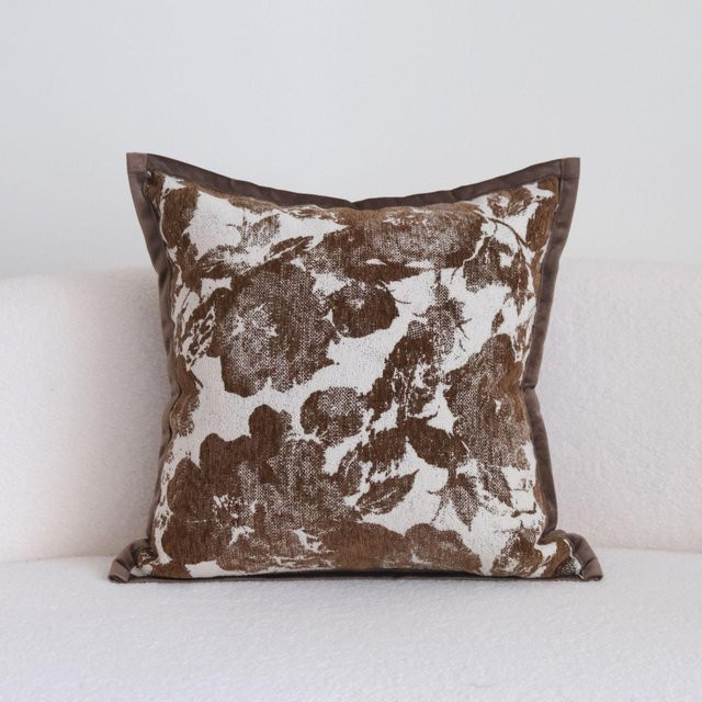 JMG Clothing Jacquard Kissenbezug mit Fransen in Braun - Bild 1