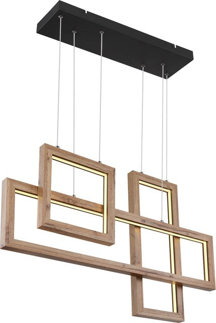 Globo Lighting Hängeleuchte MANDERA in Schwarz, Braun und Multicolour aus Metall, Holz und Kunststoff - Bild 1