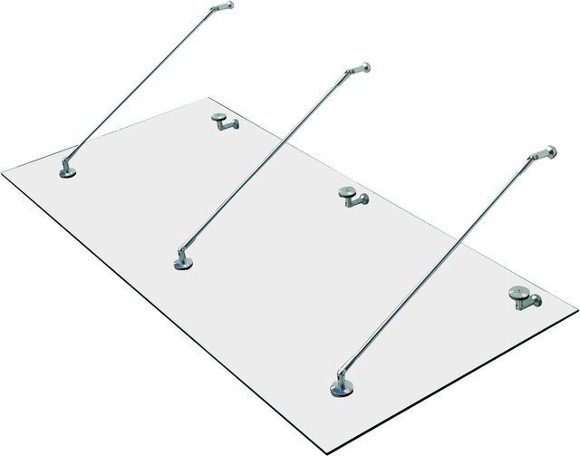 HOMCOM Glasvordach aus transparentem Verbundsicherheitsglas und Edelstahl, B/T/H: 200 x 90 x 66 cm - Bild 1