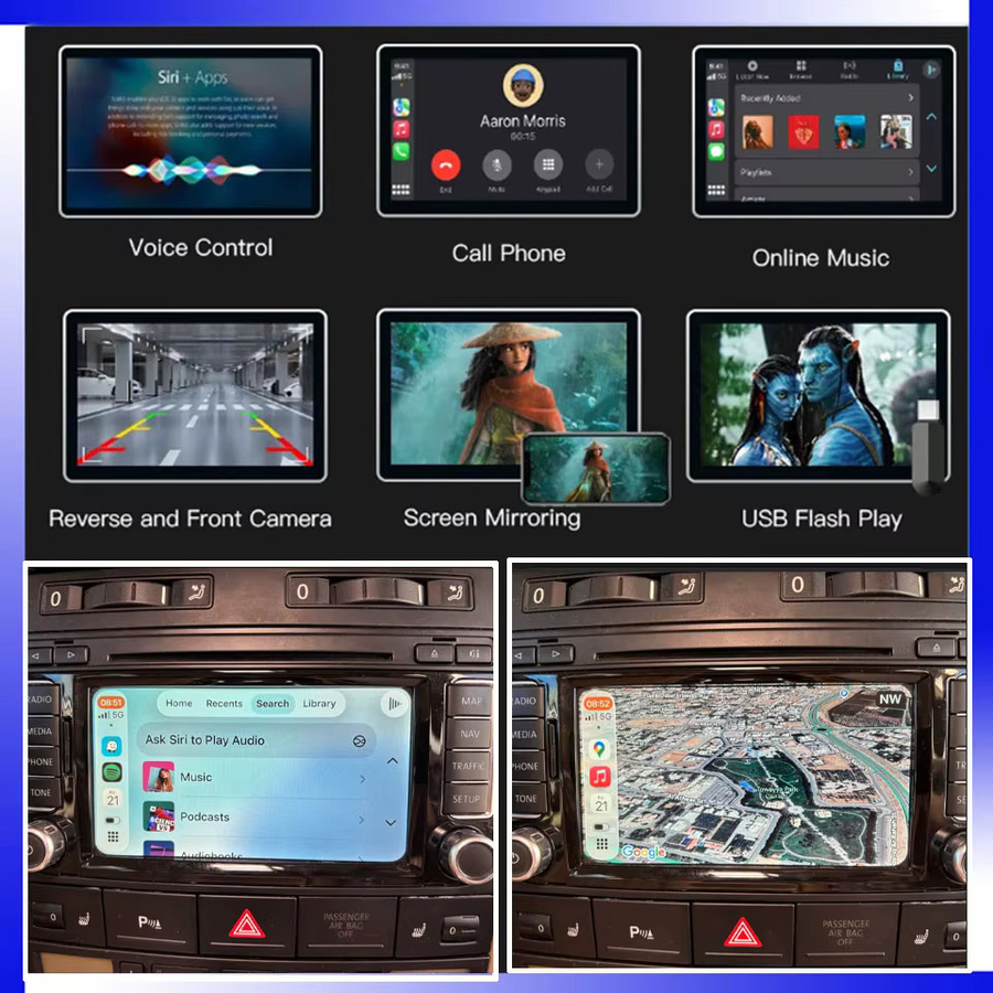 RideMedia Android-Modul für VW Phaeton Touran CC Passat mit CarPlay, Airplay, Siri, GPS und Bluetooth in Schwarz - Bild 3
