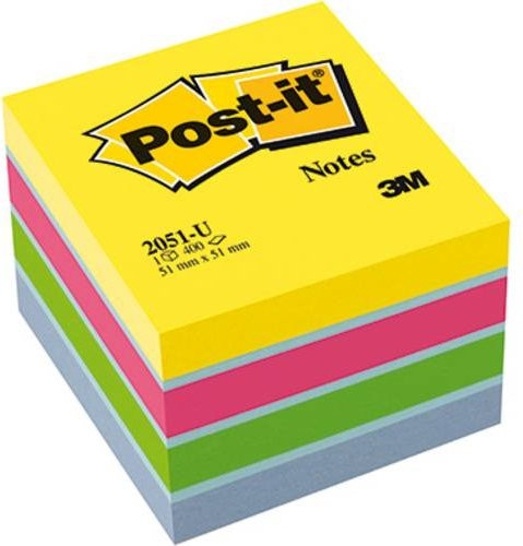 Post-it Haftnotizwürfel Mini in Multicolour, 400 Blatt - Bild 1