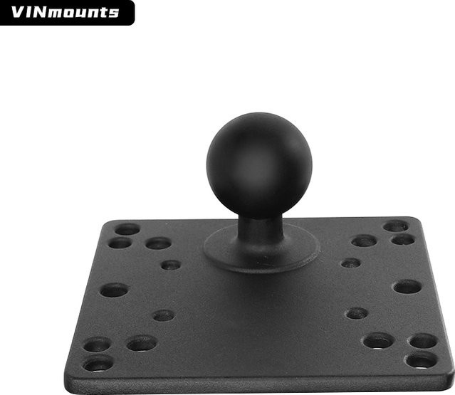 VINmounts 1,5-Zoll-Kugelhalterung mit 100x100mm VESA-Platte und quadratischer Basis für Monitor und TV in Schwarz - Bild 1