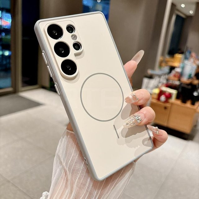 Stoßfeste Silikon Handyhülle mit matter Rückseite für Samsung Galaxy S25 Plus, S24 Ultra und S23 Ultra in Weiß - Bild 1