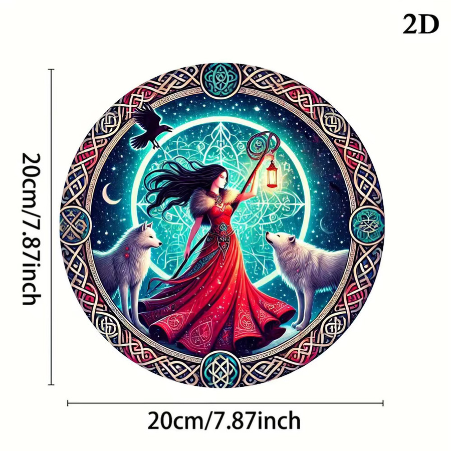 HELLOYOUNG Metallschild Celtic Goddess Morrigan, rund, mehrfarbig, Durchmesser: 20 cm - Bild 2