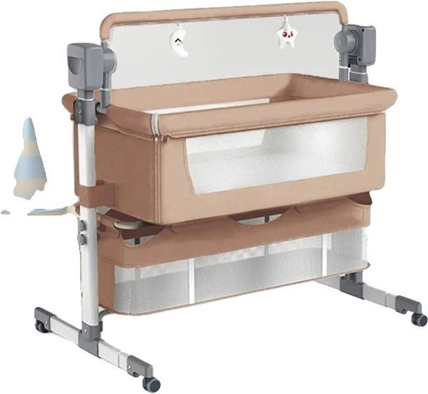 Elektrische Babywiege mit Pendel-Schaukelfunktion und Bluetooth-Konnektivität von Bazarland30 in Braun - Bild 1