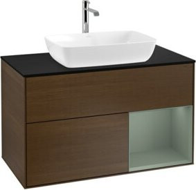 V&B Waschtischunterschrank Finion 100 Wandbeleuchtung Blau lackiert B/T/H: 100 x 50,1 x 50,1 cm - Bild 1