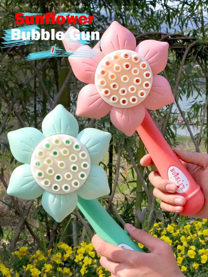 CONUSEA Seifenblasenmaschine Sonnenblume, Seifenblasenpistole, 23-Loch, elektrisch, automatisch - Bild 3