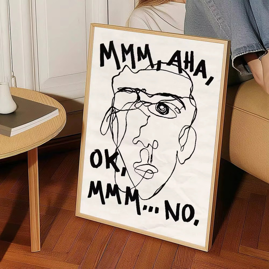 Kayou Porträt Skizze Poster Abstrakte Wandkunst Weiß Modernes Design Wasserdichter Wandaufkleber - Bild 2