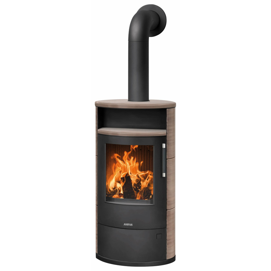 Justus Kaminofen Island 7 2.0 in Schwarz mit Keramik Grappa, 7 kW, B/T/H: 111,5 x 59,9 x 48,3 cm - Bild 2
