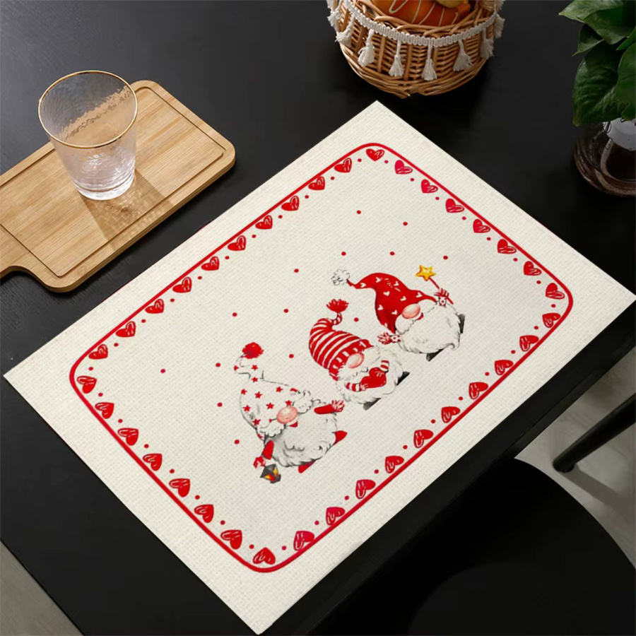 VIKAMA Tischset mit Cartoon-Weihnachtsmann, rutschfest und waschbar, Mehrfarbig, B: 40,0 cm, T: 30,0 cm - Bild 2