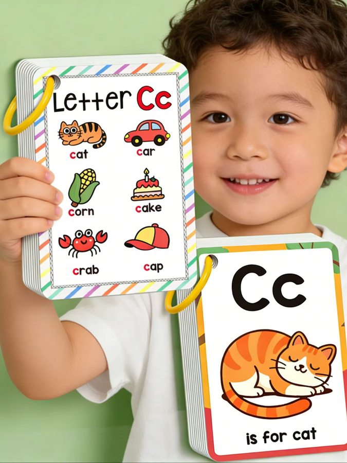 Mini27 Buchstaben-Lernkarten für Englisch zur Aussprache und Vorschulbildung, Mehrfarbig - Bild 3