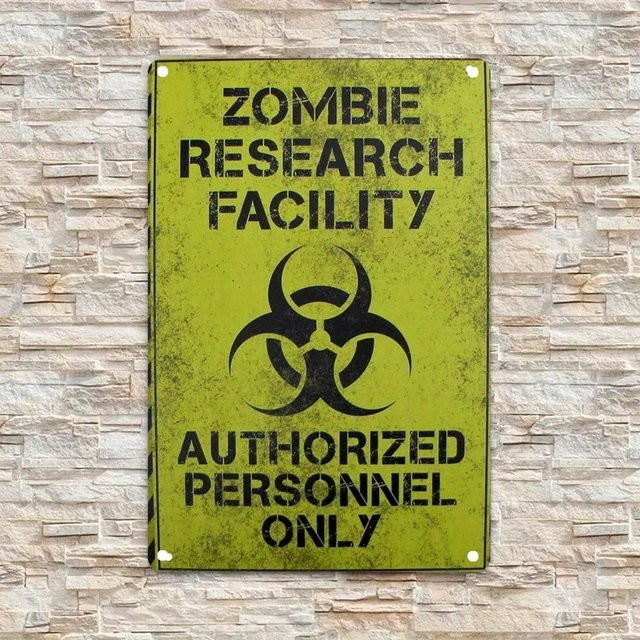 Biohazard-Schild CIFBUY als Retro-Metall-Wanddekoration in Gelb, B/H: 20,3 x 30,5 cm - Bild 1