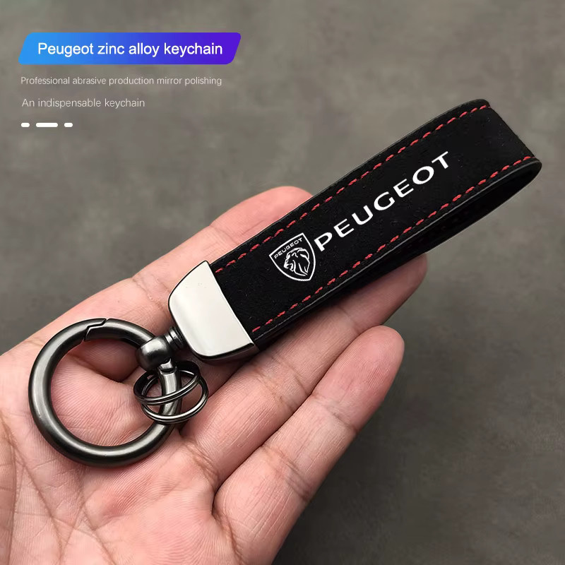 Schlüsselanhänger Wildleder, Metall, Peugeot, Unisex - Bild 2